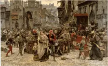 Valdemar Atterdag Holding Visby to Ransom, 1361, 1882. Artist: Hellqvist, Carl Gustaf (1851-1890)