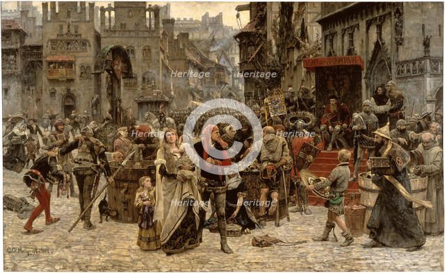 Valdemar Atterdag Holding Visby to Ransom, 1361, 1882. Artist: Hellqvist, Carl Gustaf (1851-1890)