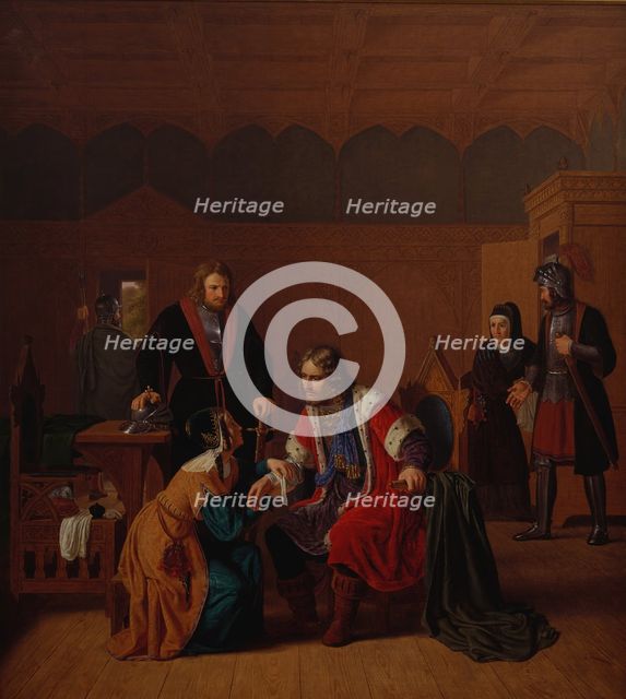 Valdemar the Great is linked in Absalon's mother's house, where he has sought refuge..., 1821-1840. Creator: Peter Raadsig.