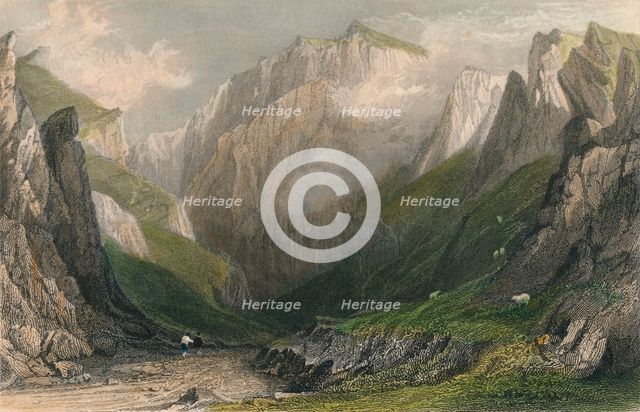 'Vale of the Winnets, Derbyshire', 1837. Artist: John James Hinchliff.