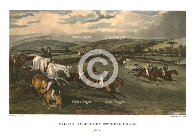 'Vale of Aylesbury Steeple Chase', Plate 1, c1836, (c1955). Creators: Charles Hunt, George Hunt.