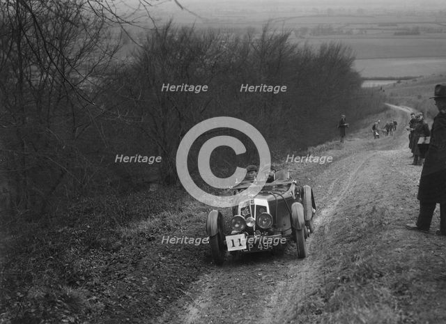 Vale Special 2-seater sports competing in a trial, Crowell Hill, Chinnor, Oxfordshire, 1930s. Artist: Bill Brunell.