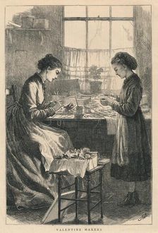 Valentine Makers 1875. Creator: H Johnson