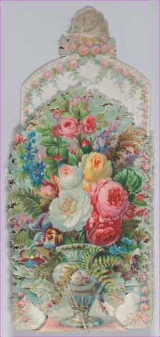 Valentine - Mechanical -- a decorated armoire (chest), ca. 1875., ca. 1875. Creator: Anon