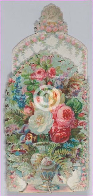 Valentine - Mechanical -- a decorated armoire (chest), ca. 1875., ca. 1875. Creator: Anon.