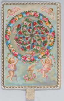 Valentine - Mechanical kaleidoscope, cherubs, ca. 1875. Creator: Anon