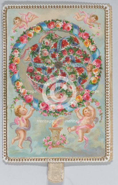 Valentine - Mechanical kaleidoscope, cherubs, ca. 1875. Creator: Anon.