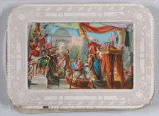 Valentine - Mechanical - scene of barge, troubadours, Temple of Hymen, ca. 1875., ca. 1875. Creator: Anon