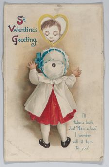 Valentine - movable wheel postcard, 1913. Creator: Ellen Hattie Clapsaddle