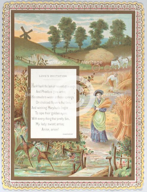 Valentine, ca. 1875. Creator: Catherine Greenaway.