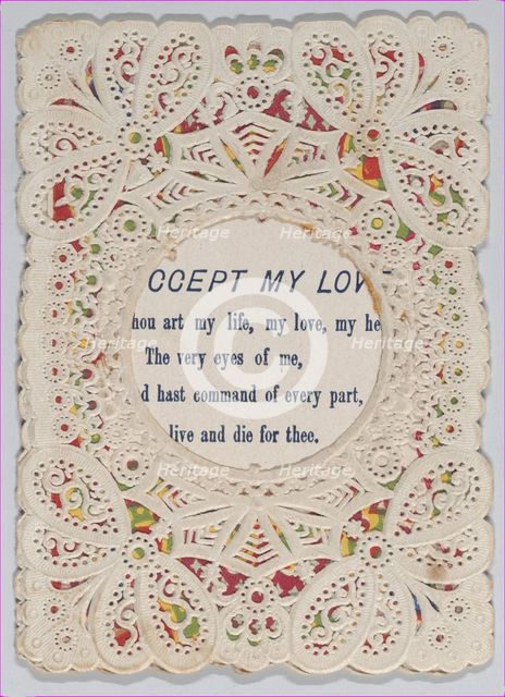 Valentine, ca. 1880. Creator: Anon.