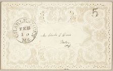 Valentine envelope, 1860/69. Creator: Unknown