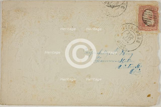 Valentine envelope, c. 1860. Creator: Unknown.