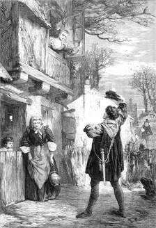 Valentine's Morn, drawn by Marcus Stone, 1864. Creator: Mason Jackson