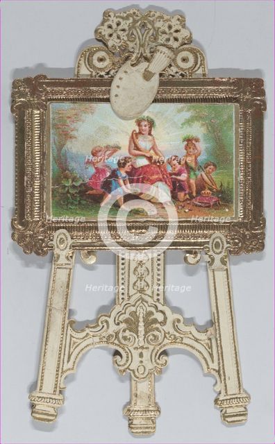 Valentine - Standing easel, chromolithographed family, 1873. Creator: Raphael Tuck & Sons.