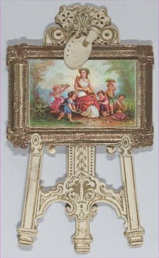 Valentine - Standing easel, chromolithographed family, 1873. Creator: Raphael Tuck & Sons