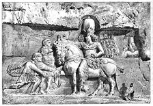 Valerian at the feet of Sapor, Royal Tombs at Naksh-I-Rustem, Persepolis, Iran, 1895