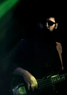 Valerie June's bass player, 2017. Artist: Alan John Ainsworth