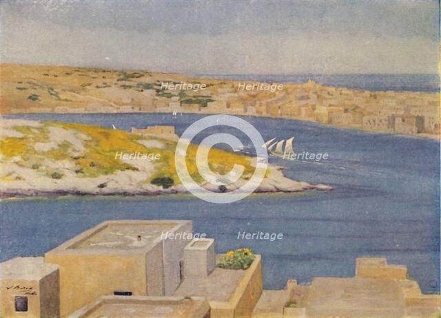 'Valetta Harbour', 1924. Artist: Unknown.