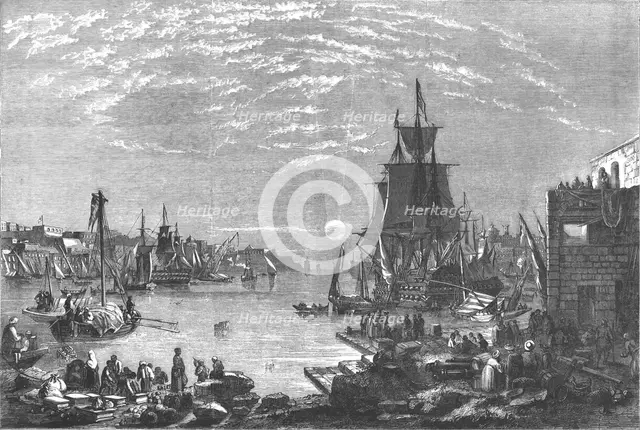 Valetta Harbour, Malta, c1856. Artist: Unknown.