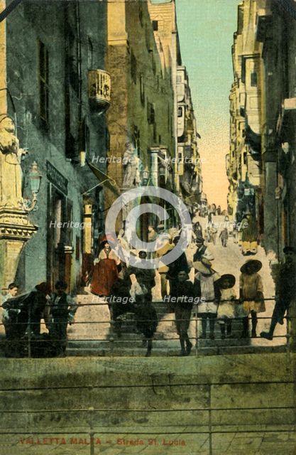 'Valetta, Malta - Strada St. Lucia', c1918-c1939. Creator: Unknown.