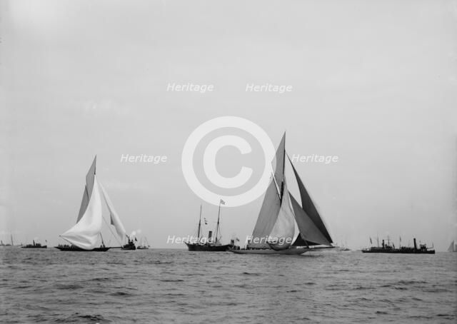Valkyrie II and Vigilant, the start, 1893 Oct 5. Creator: John S Johnston.
