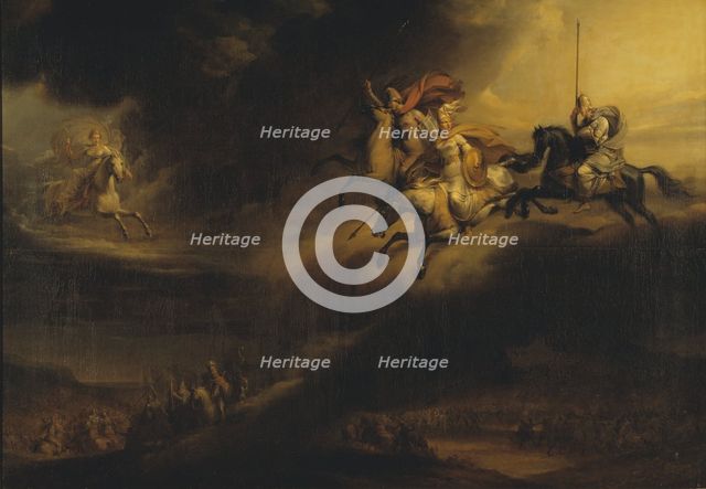 Valkyries Riding into Battle, mid-19th century. Creator: Johan Gustaf Sandberg.