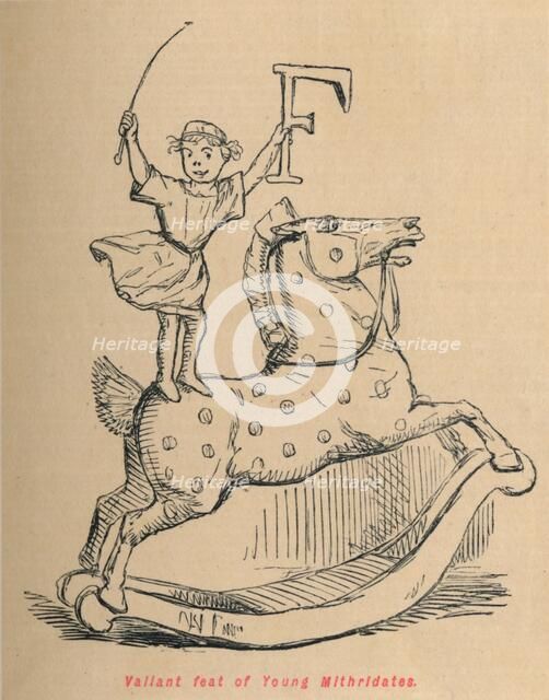 'Valiant feat of Young Mithridates', 1852. Artist: John Leech.