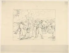 Valiant Men "Dat Fite Mit Siegel" (from Confederate War Etchings), 1861-63. Creator: Adalbert John Volck