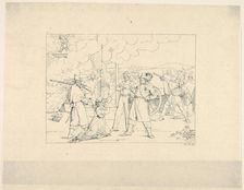 Valiant Men "Dat Fite Mit Siegel" (from Confederate War Etchings), 1861-63. Creator: Adalbert John Volck