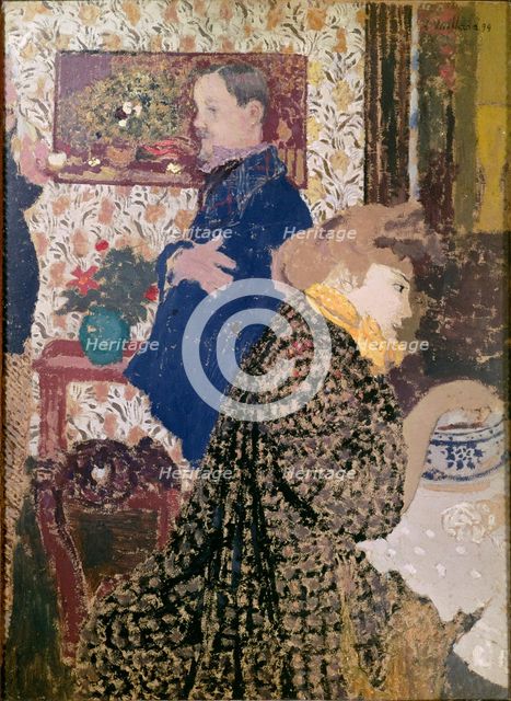 Vallotton and Misia in the Dining Room at Rue Saint-Florentin. Artist: Vuillard, Édouard (1868-1940)