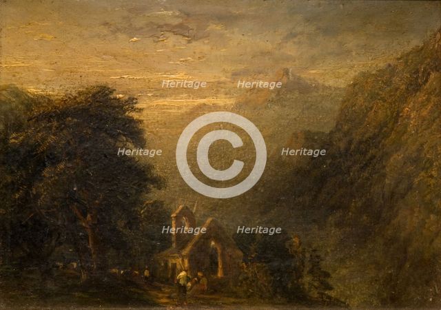 Valle Crucis Abbey , Llangollen, 1840. Creator: Frederick Henry Henshaw.