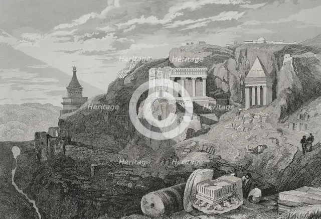 Valley of Josaphat, Jerusalem, 1840. Creator: Aubert.