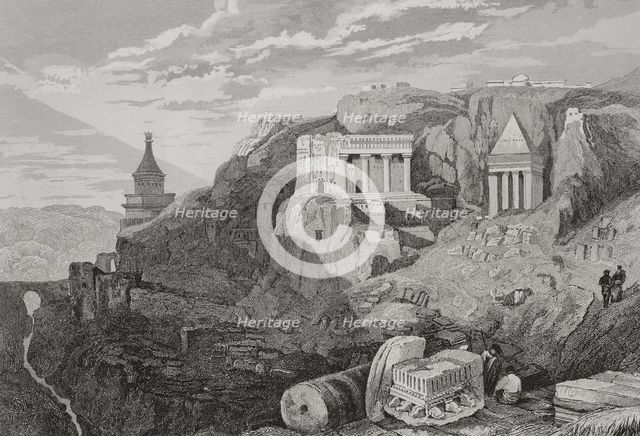 Valley of Josaphat, Jerusalem, 1840. Creator: Aubert.