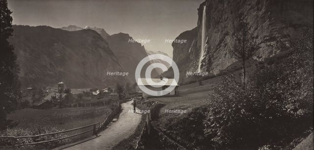 Valley of Lauterbrunnen, Switzerland (from the album Charbons de Braun- vues prises..., c. 1868. Creator: Adolphe Braun (French, 1812-1877).