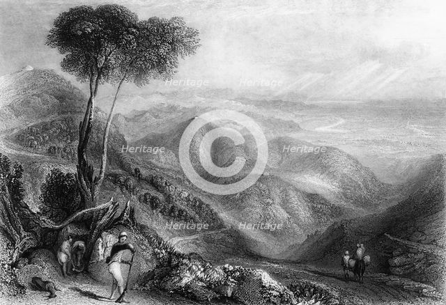 'Valley of the Dhoon, from the Landour Ridge', 1838. Creator: George Francis White.