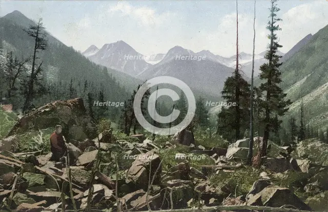 Valley of the Kuragan River, Right Tributary of the Katun River, in the Vicinity of..., 1911-1913. Creator: Sergei Ivanovich Borisov.