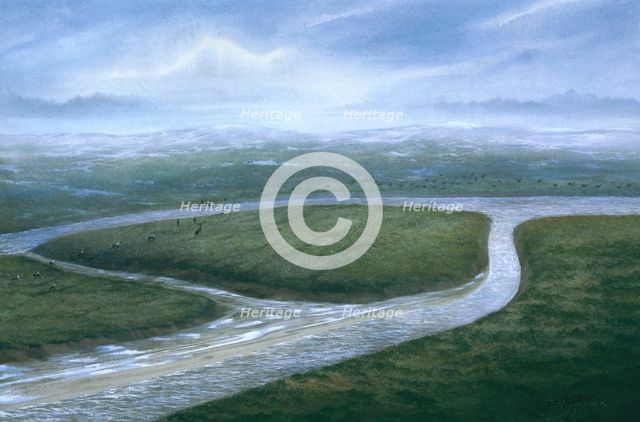 Valley of the River Colne, Southern England, 8000 BC  Creator: Frank Gardiner.