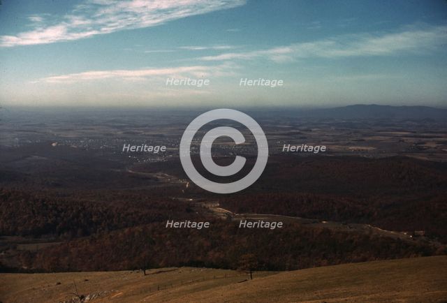 Valley along the Skyline Drive in Virginia, ca. 1940. Creator: Jack Delano.
