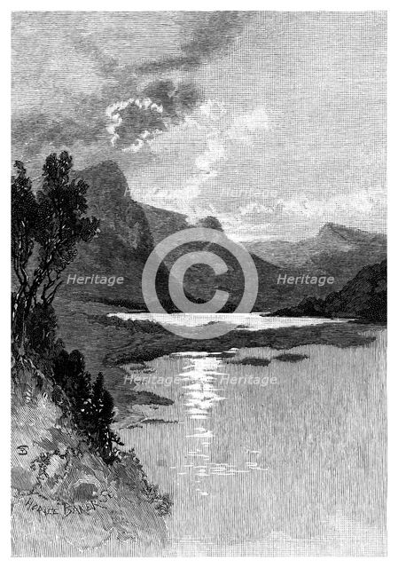 Valley Lake, Mount Gambier, South Australia, 1886.Artist: H Baker