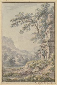 Valley landscape with a farmstead, 1767. Creator: Johann Heinrich Muntz
