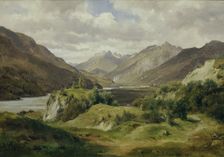 Valley with mountains, 1861. Creator: Ludwig Halauska