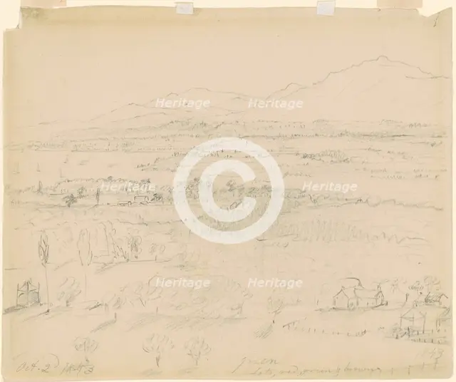 Valley with River and Mountains, 1843. Creator: William Sidney Mount.