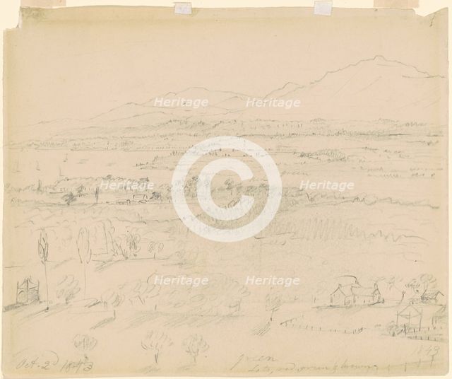 Valley with River and Mountains, 1843. Creator: William Sidney Mount.