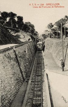 Vallvidrera Funicular Line, 1915 photograph, postcard published by ATV (Angel Tolrá Viazo)