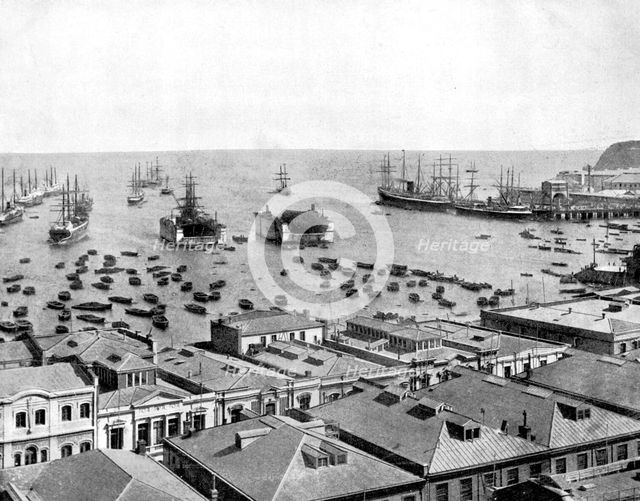 Valparaiso Harbour, Chile, 1893.Artist: John L Stoddard