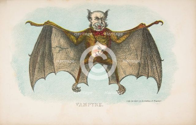 Vampyre, from The Comic Natural History of the Human Race, 1851. Creators: Henry Louis Stephens, L. Rosenthal.