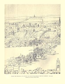 Van Den Wyngaerde's View of London, c1550, (1886). Artist: Anthonis van den Wyngaerde
