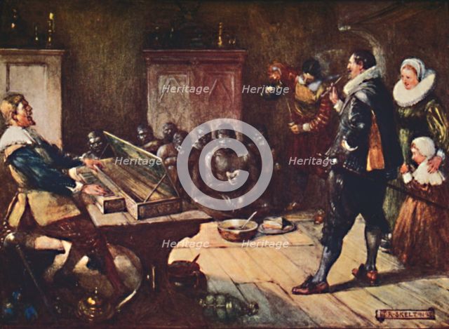 'Van Riebeck Entertains the Hottentots', 1909. Artist: Joseph Ratcliffe Skelton.