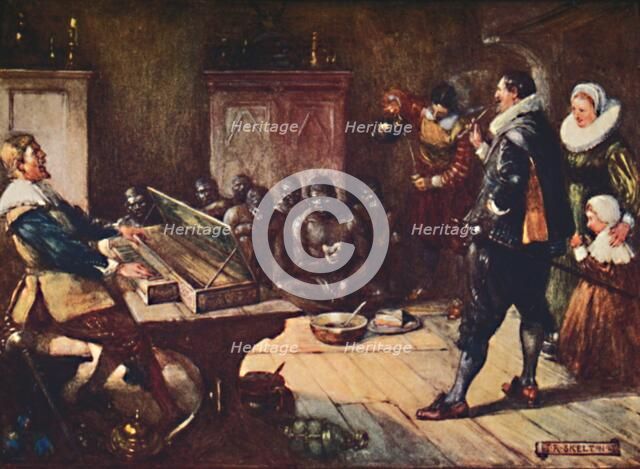 'Van Riebeck Entertains the Hottentots', 1909. Artist: Joseph Ratcliffe Skelton.